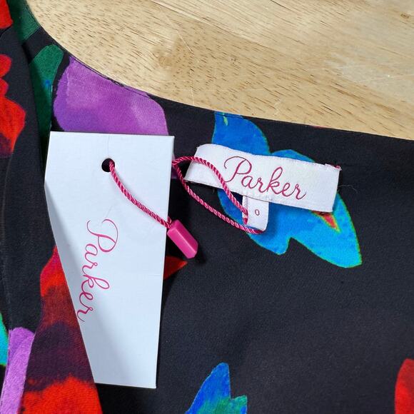 Parker Silk Blend Floral Maxi Dress Long Sleeve Size 0 Project Piece Upcycle - Picture 4 of 12